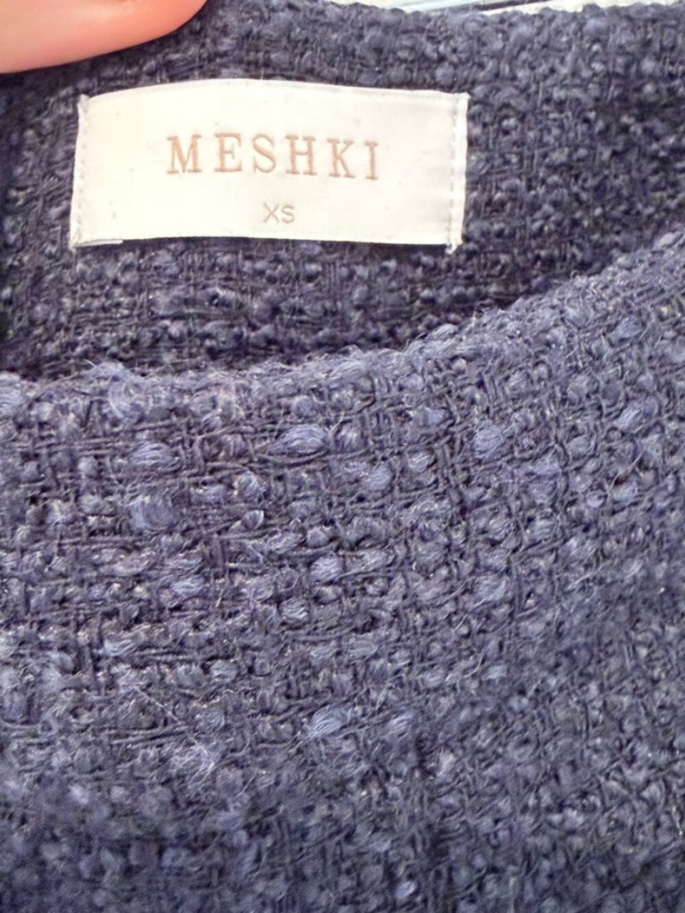 NWOT Meshki Parker Boucle Shorts - Midnight Blue, XS - Picture 8 of 9